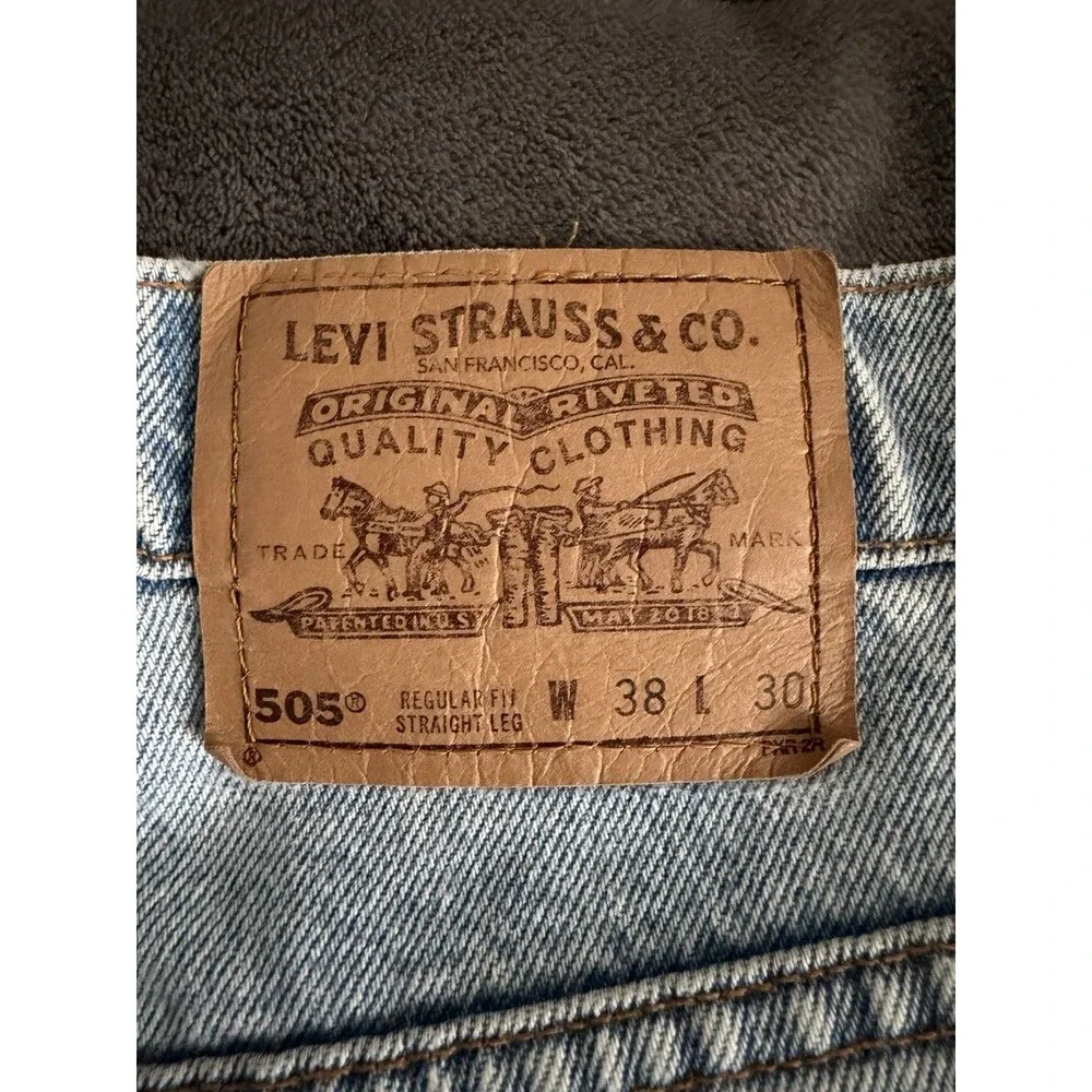 Vintage Levi's 505 Orange Tab 38x30 USA 575 Button Straight Leg Jeans